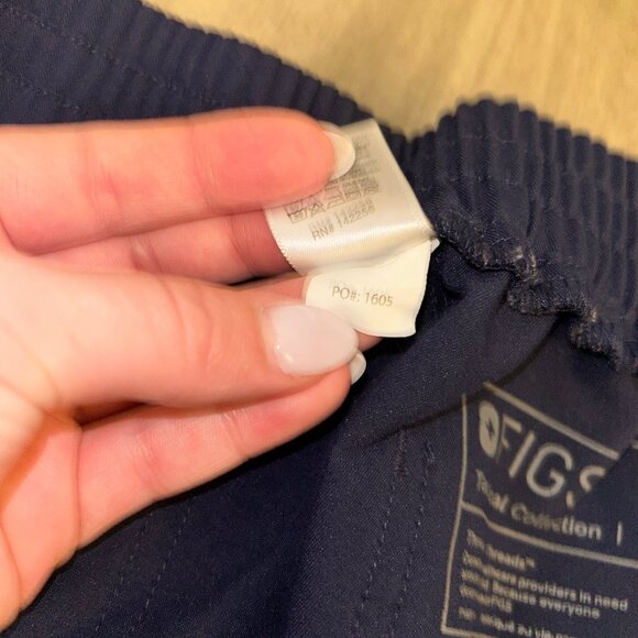 Figs High Waisted Yola Skinny Scrub Pants Navy Blue - Picture 5 of 5